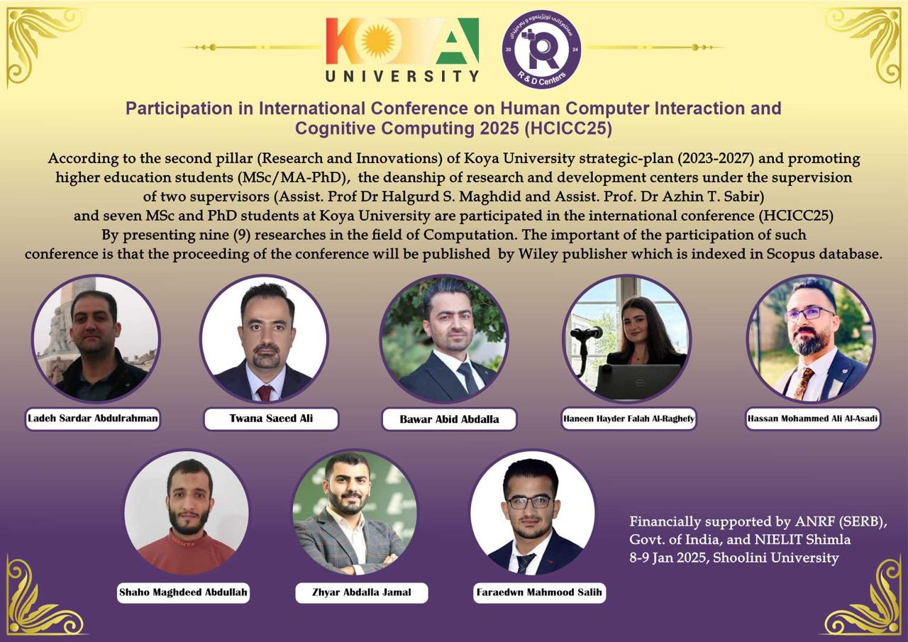 Participation in International Conference on Human Computer Interaction and Cognitive Computing 2025 (HCICC25)